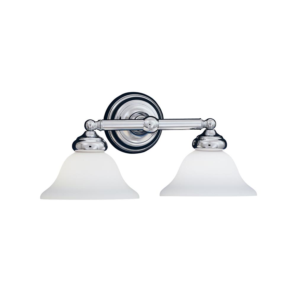 Designers Fountain 4967-CH 2 Light Bath Bar in Chrome (Satin Opal Glass)